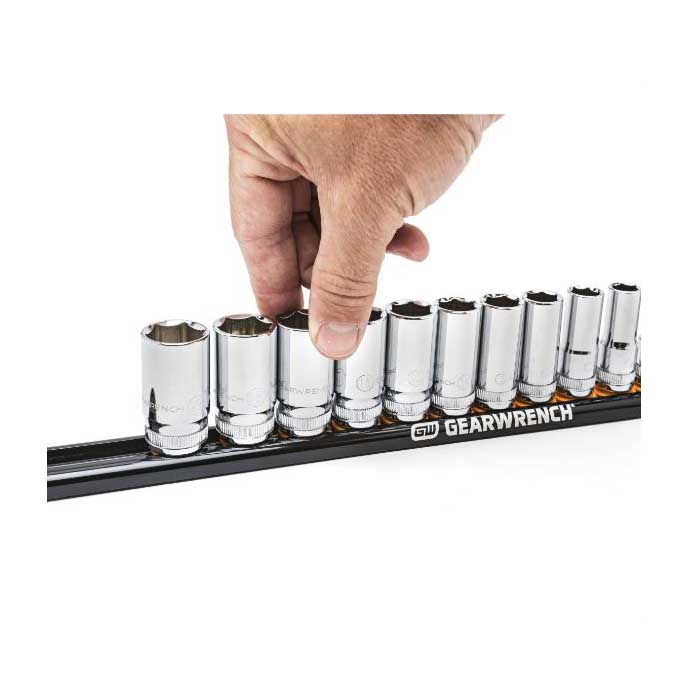 GearWrench 83128 Socket Rail, 14-Drive Clip, 30-1/2 in L, Aluminum - 4