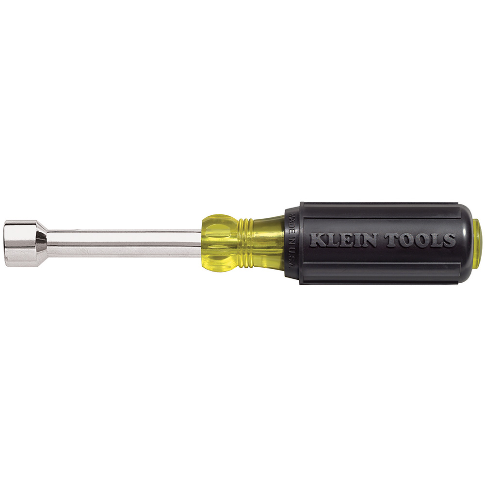 Klein Tools 630-9/16 Nut Driver, 9/16 in Drive, 9.37 in OAL, Cushion-Grip Handle, 4 in L Shank, Rubber Handle