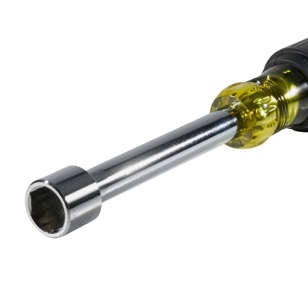 Klein Tools 630-9/16 Nut Driver, 9/16 in Drive, 9.37 in OAL, Cushion-Grip Handle, 4 in L Shank, Rubber Handle
