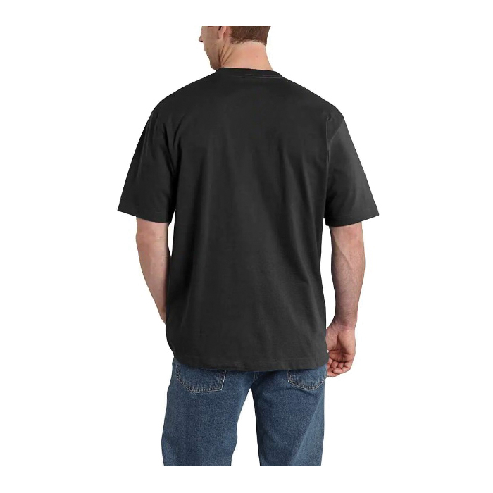 Carhartt K195-BLKTLLXLA T-Shirt, XL, Tall, Cotton, Black, Carhartt Signature Logo Print/Pattern, Crew Neck Collar - 2