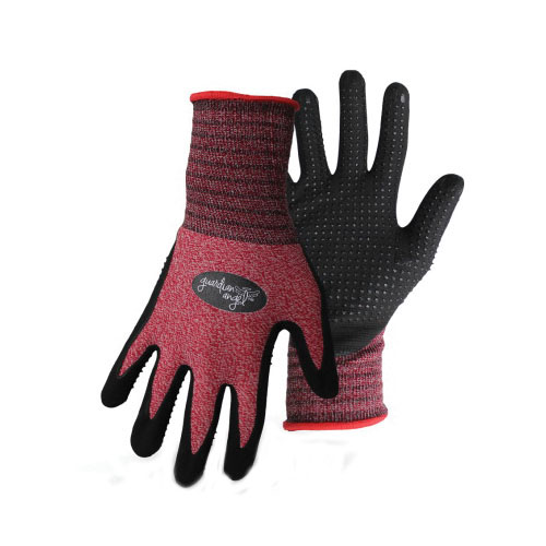 Guardian ANGEL Coated Gloves, Boss, M, Knit Wrist Cuff, Nitrile Coating, Nylon Glove, Purple/Red - 3