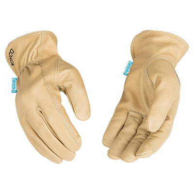 398P-L Gloves, Men's, L, Keystone Thumb, Easy-On Cuff, Cowhide Leather, Tan