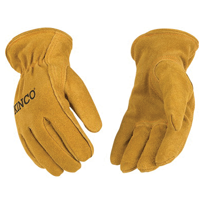 50-KS Driver Gloves, Men's, S, Keystone Thumb, Easy-On Cuff, Suede Cowhide Leather, Gold