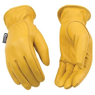 90W-M Driver Gloves, Women's, M, Keystone Thumb, Easy-On Cuff, Grain Deerskin Leather, Gold