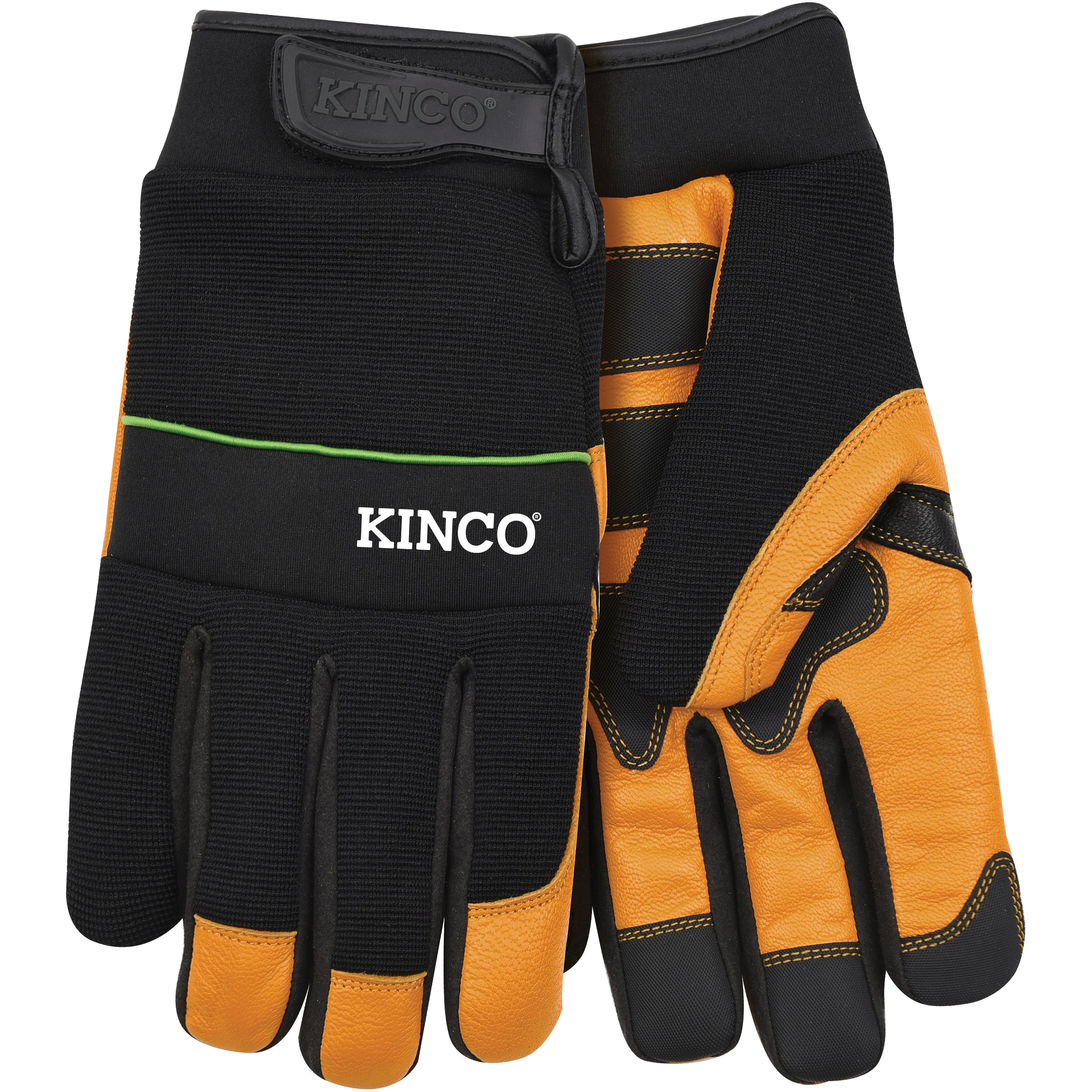 102-XL Safety Gloves, Men's, XL, Wing Thumb, Hook and Loop, Polyester/Spandex, Gold