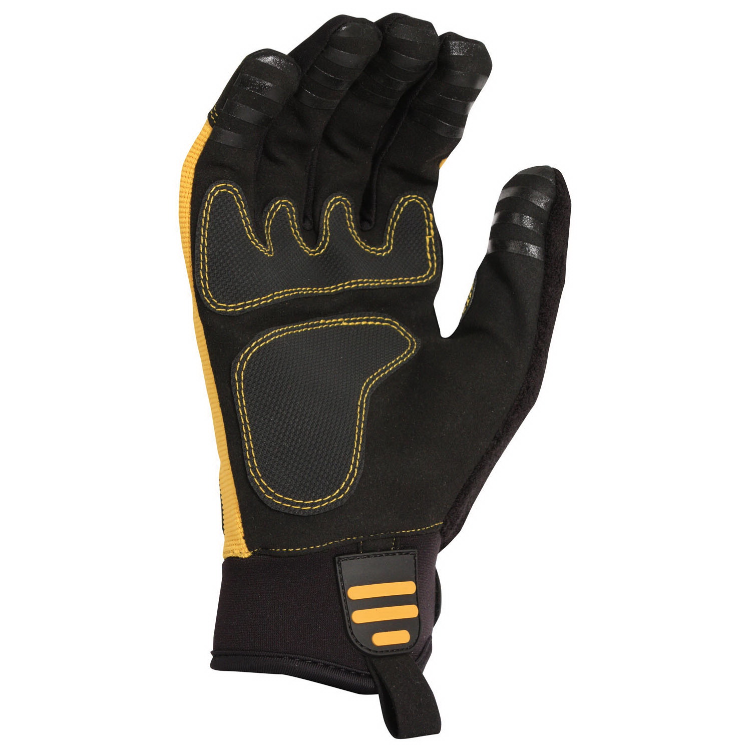 DeWALT DPG780XL Mechanic Gloves, Men's, XL, Reinforced Thumb, Hook-and-Loop Cuff, Synthetic Leather, Yellow