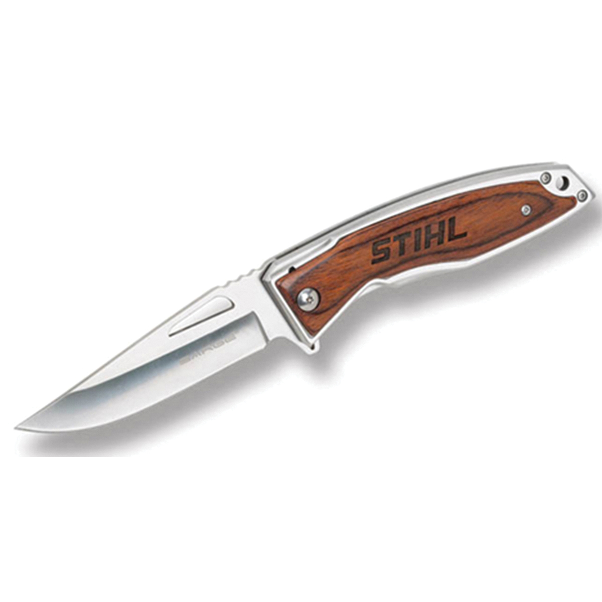 Stihl 840136 Lockback Knife, 2 in L Blade, Stainless Steel Blade