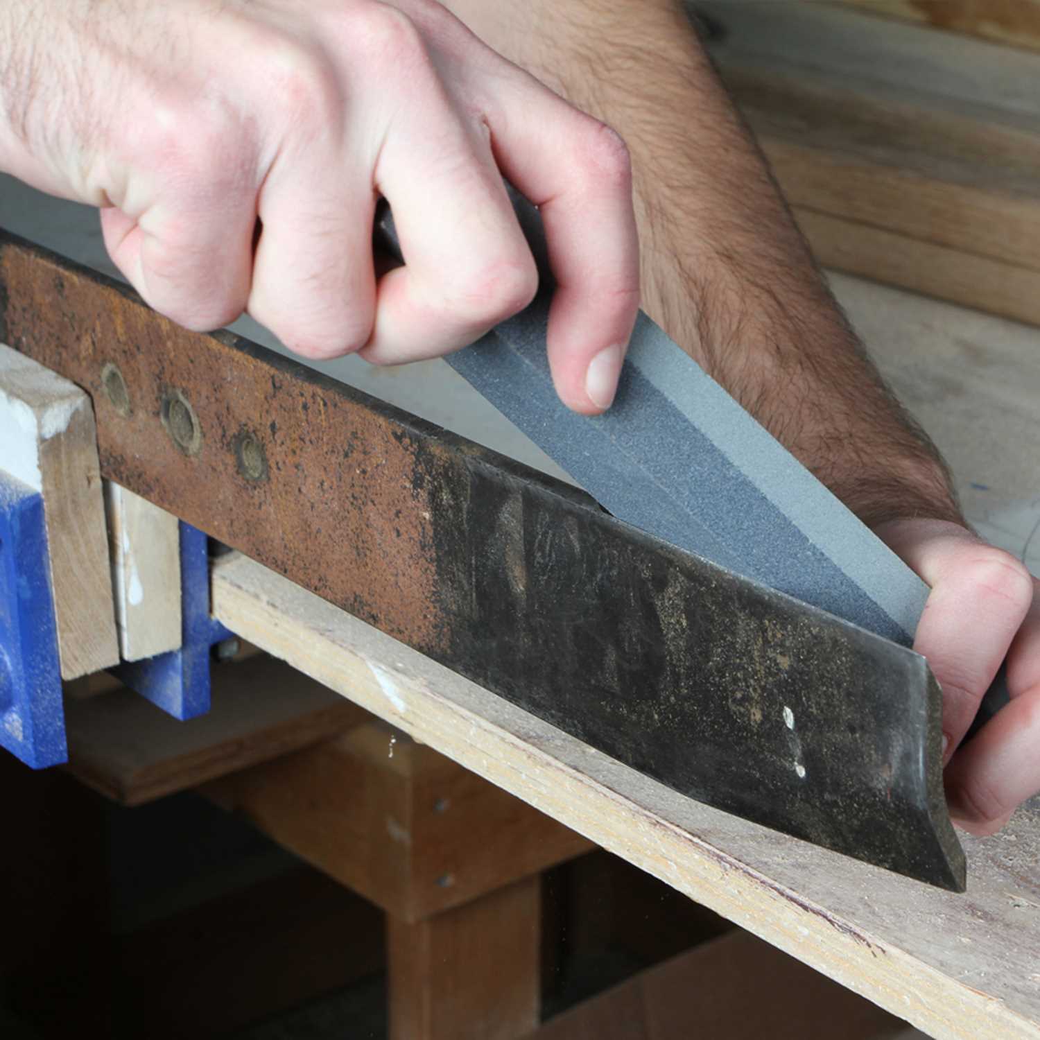 Sharpening Stone, Ace, 60/80 Grit, Fine, Medium & Course, Silicon Carbide Abrasive. 6 in - 3