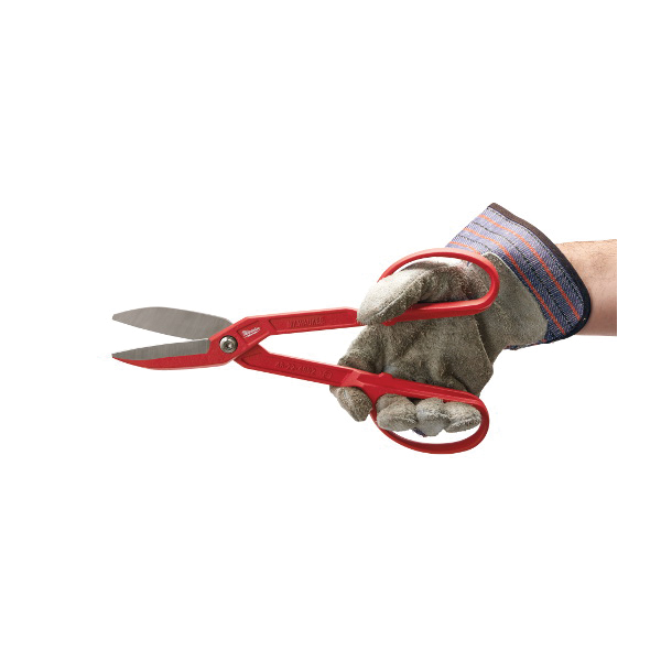Milwaukee 48-22-4002 Classic Tinner Snips, 12 in OAL, 3 in L Cut, Left, Right, Straight Cut, Steel Blade, Red Handle - 2