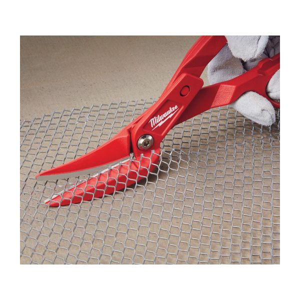 Milwaukee 48-22-4005 Offset Tinner Snips, 11-5/16 in OAL, 2 in L Cut, Offset Cut, Steel Blade, Contoured Handle - 5