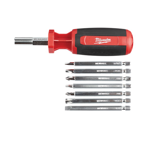 Milwaukee 48-22-2131 Multi-Bit Driver, 1/4 in Drive, ECX Drive, 9.06 in OAL, Plastic Handle, Barrel-Grip Handle