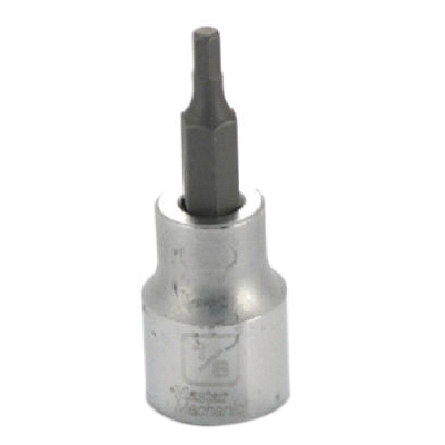 Master Mechanic 302448 Hex Bit Socket, 1/8 in Tip, 3/8 in Drive
