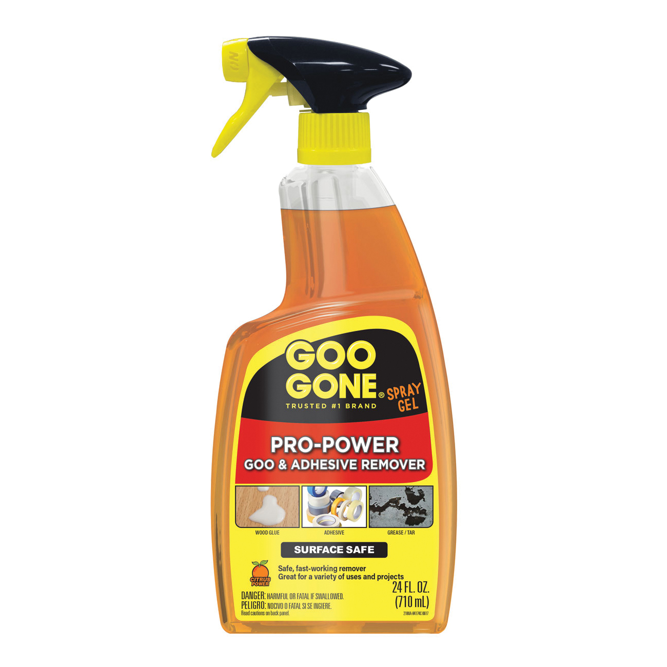 5011484 Adhesive Remover, Gel, Citrus, Orange/Yellow, 24 oz, Bottle