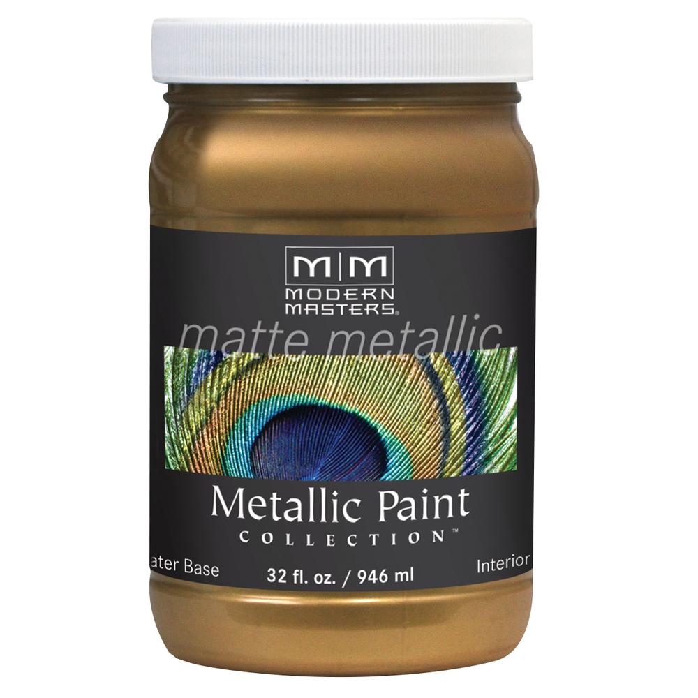 Modern Masters MM28932 Metallic Paint, Matte, Brass, 32 oz
