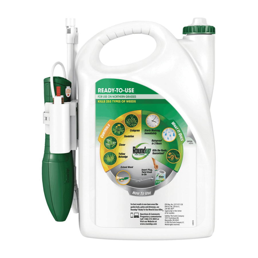 Roundup 4385010 Ready-to-Use Weed Killer, Liquid, Spray Application, 1.33 gal - 2