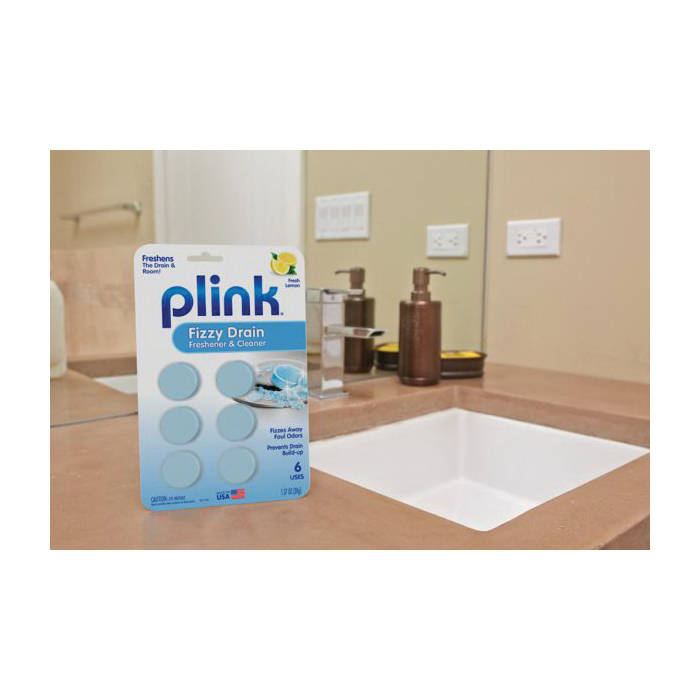 Plink PDF12T Drain Freshener and Cleaner, 1.37 oz, Tablet, Fresh Lemon - 2