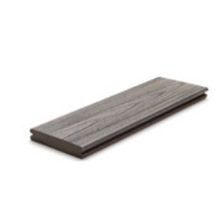 Transcend IM010612TG01 Grooved-Edge Decking Board, 12 ft L, 6 in W, 1 in T, Island Mist