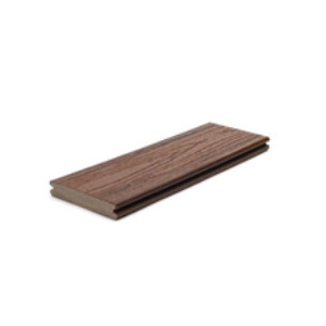 Transcend LR010612TG01 Grooved-Edge Decking Board, 12 ft L, 6 in W, 1 in T, Lava Rock