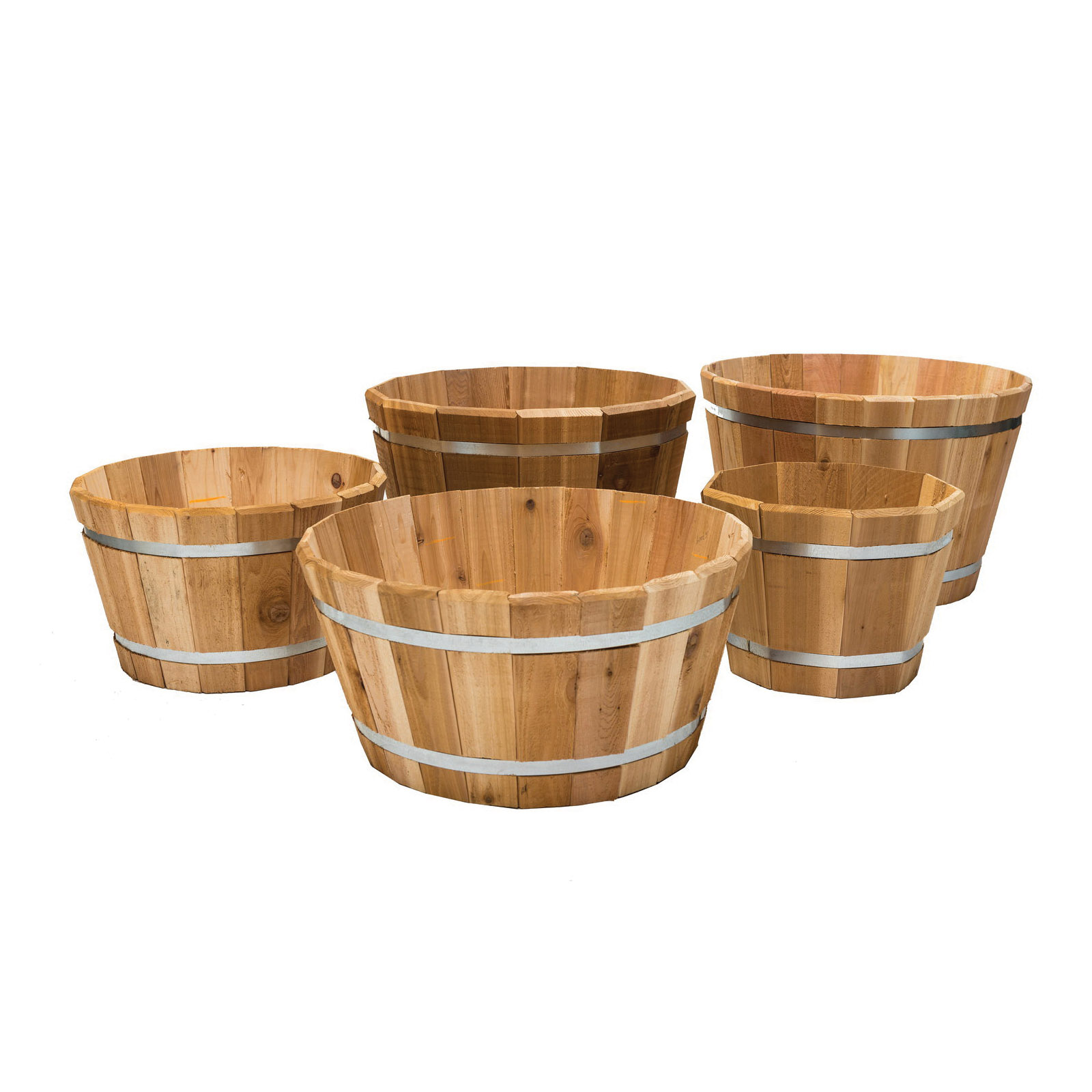 Real Wood Products G3020 Tub Planter, 20 in Dia, 12 in H, Cedar Wood - 2