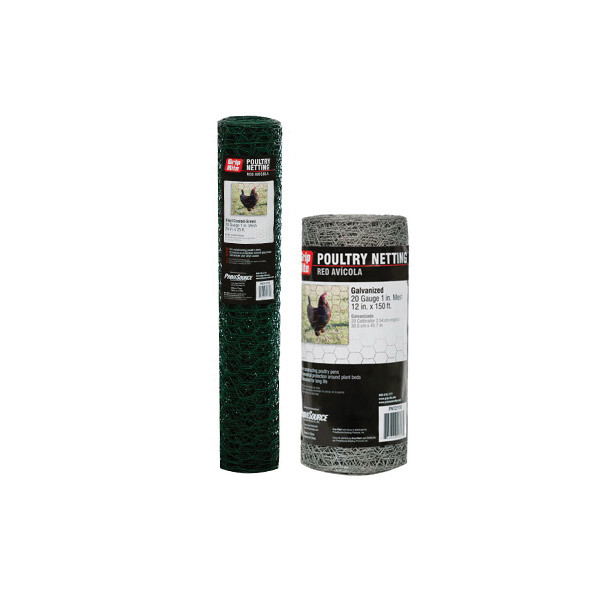 PN361150 Poultry Netting, 150 ft L, 36 in W, 20 ga Gauge, Hexagonal Mesh, 1 in Mesh, Galvanized