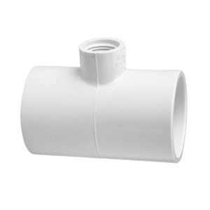 402211BC Reducing Pipe Tee, 1-1/2 x 1 in, Slip x FIP, PVC, SCH 40 Schedule