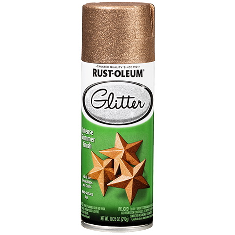 Rust-Oleum 344696 Glitter Spray Paint, Gloss, Copper, 10.25 oz, Can