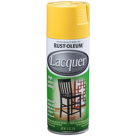 Rust-Oleum 330524 Lacquer Spray, Gloss, Yellow, 11 oz, Can