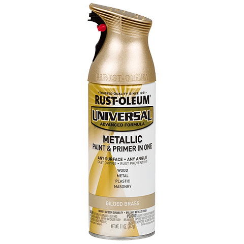 Universal 330504 Metallic Spray Paint, Metallic, Gilded Brass, 11 oz, Can