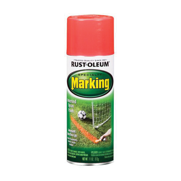 Rust-Oleum 1991830 Inverted Marking Spray Paint, Fluorescent Red, 11 oz