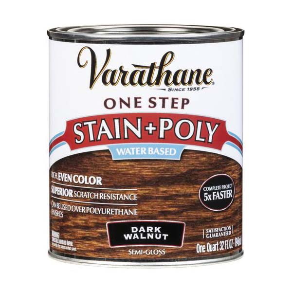 337037 Stain and Polyurethane, Dark Walnut, Liquid, 1 qt