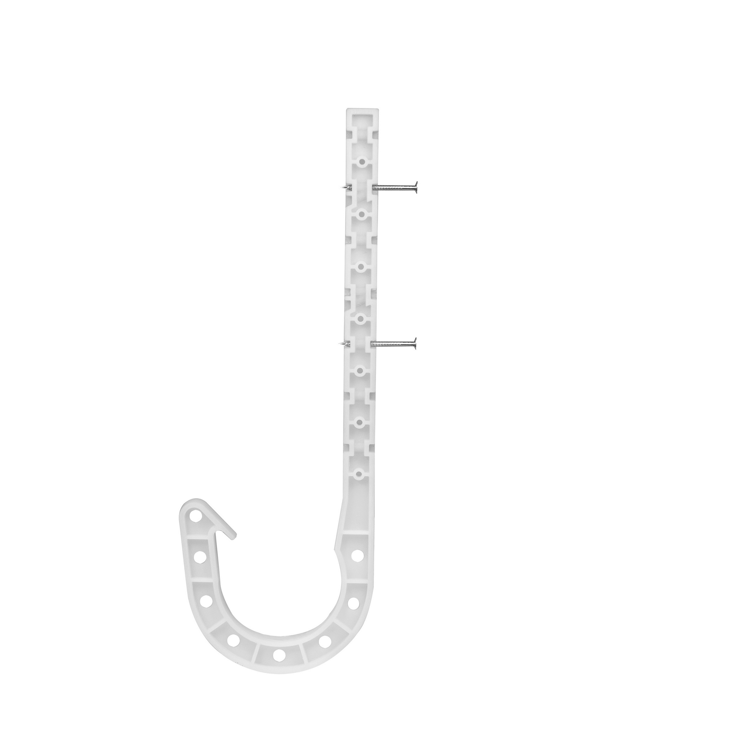 Oatey 33761 J-Hook, 2 in Opening, ABS, White, Locking Finger Mounting