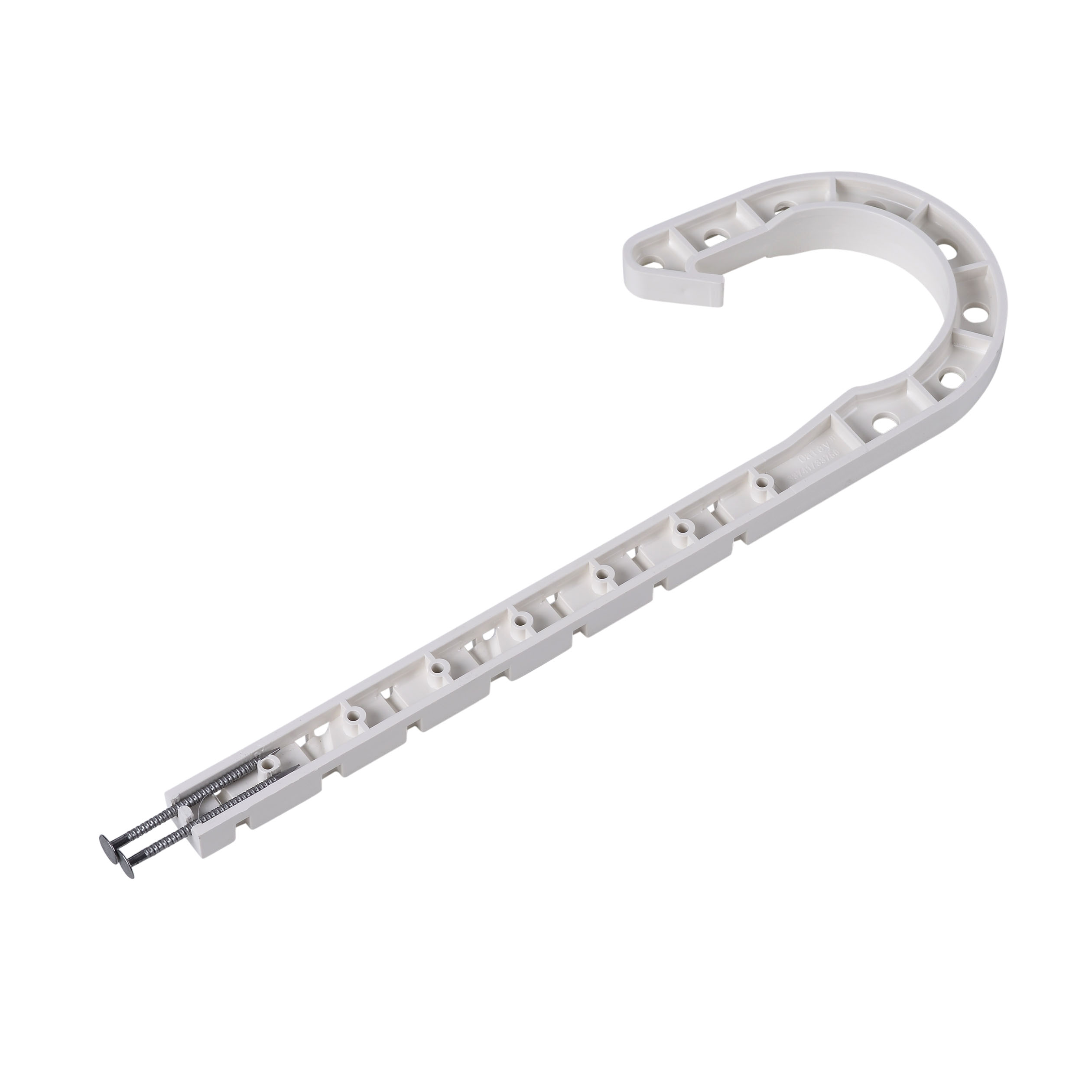Oatey 33761 J-Hook, 2 in Opening, ABS, White, Locking Finger Mounting
