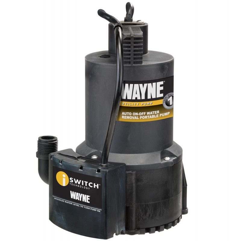 Wayne EEAUP250 Multi-Use Submersible Pump, 1-Phase, 120 VAC, 1/4 hp, 3/4 in Outlet, 2350 gph, Centrifugal Impeller
