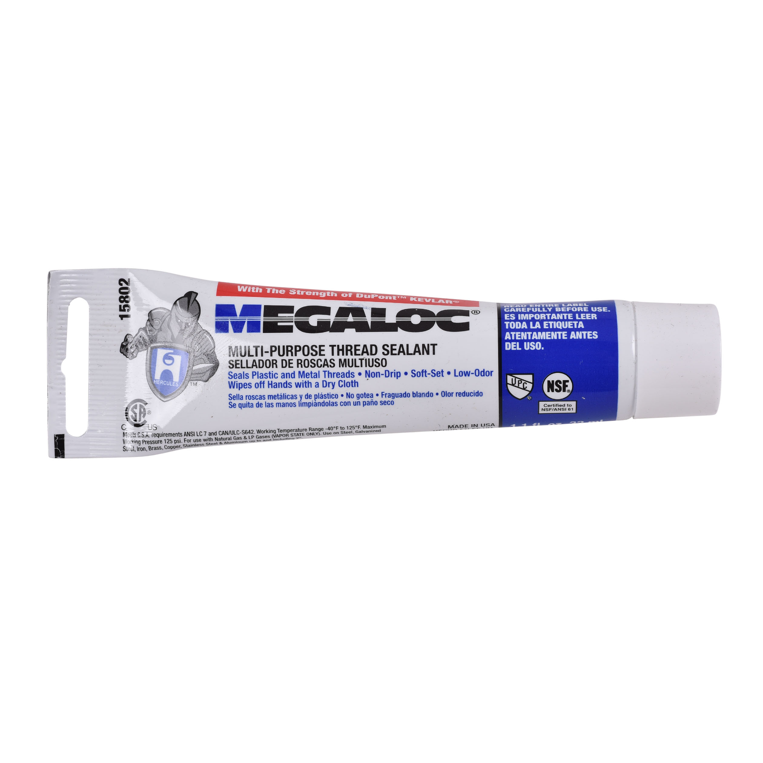 Hercules 15802 Thread Sealant, 1.1 oz, Liquid, Blue