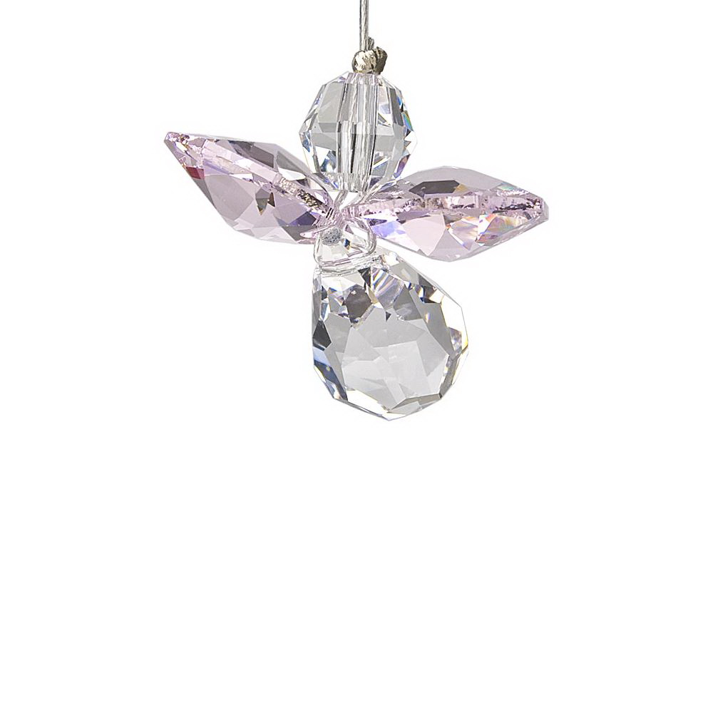 Woodstock Chimes CGRO Crystal Guardian Angel, 6 in L, Rose, Austrian Crystal