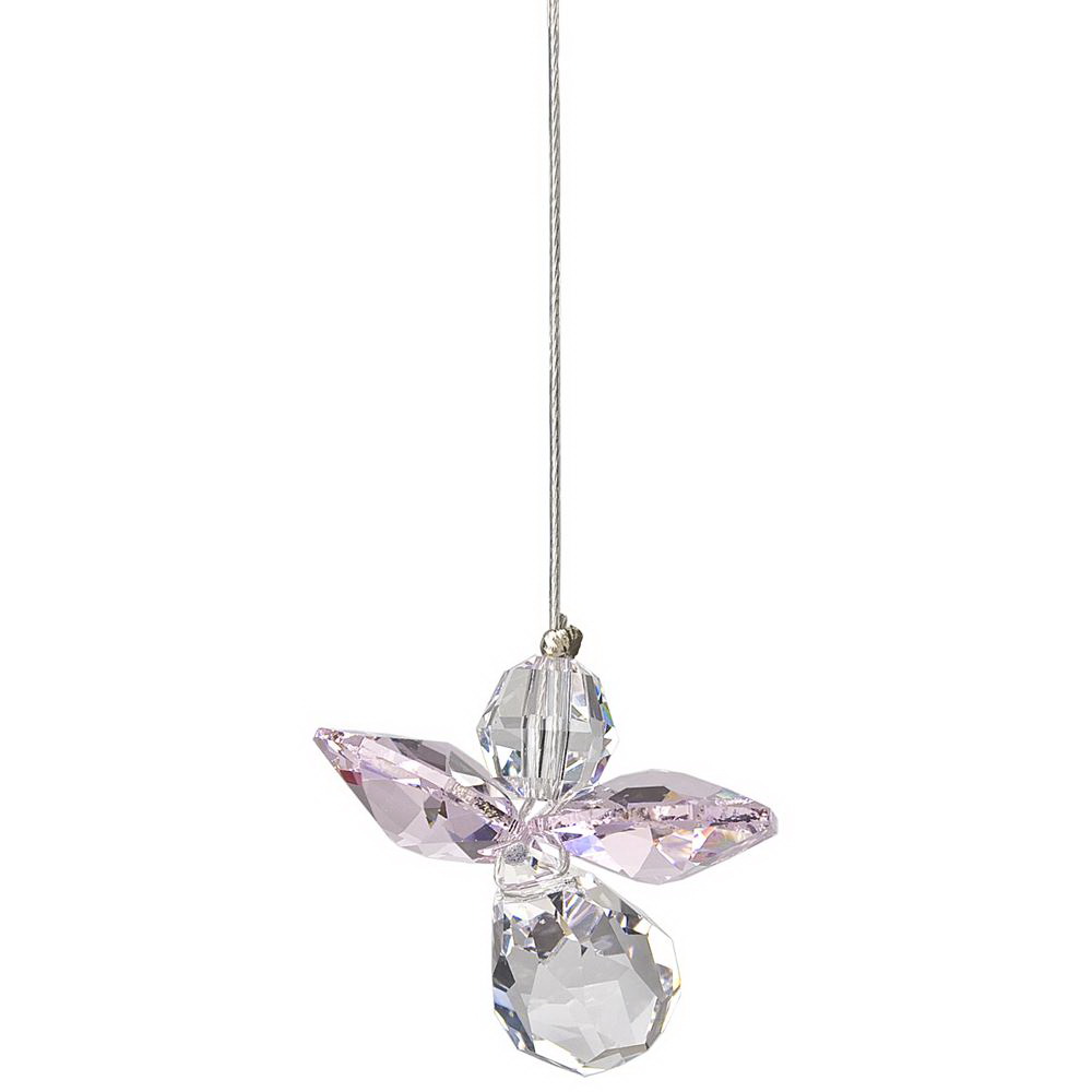 Woodstock Chimes CGRO Crystal Guardian Angel, 6 in L, Rose, Austrian Crystal