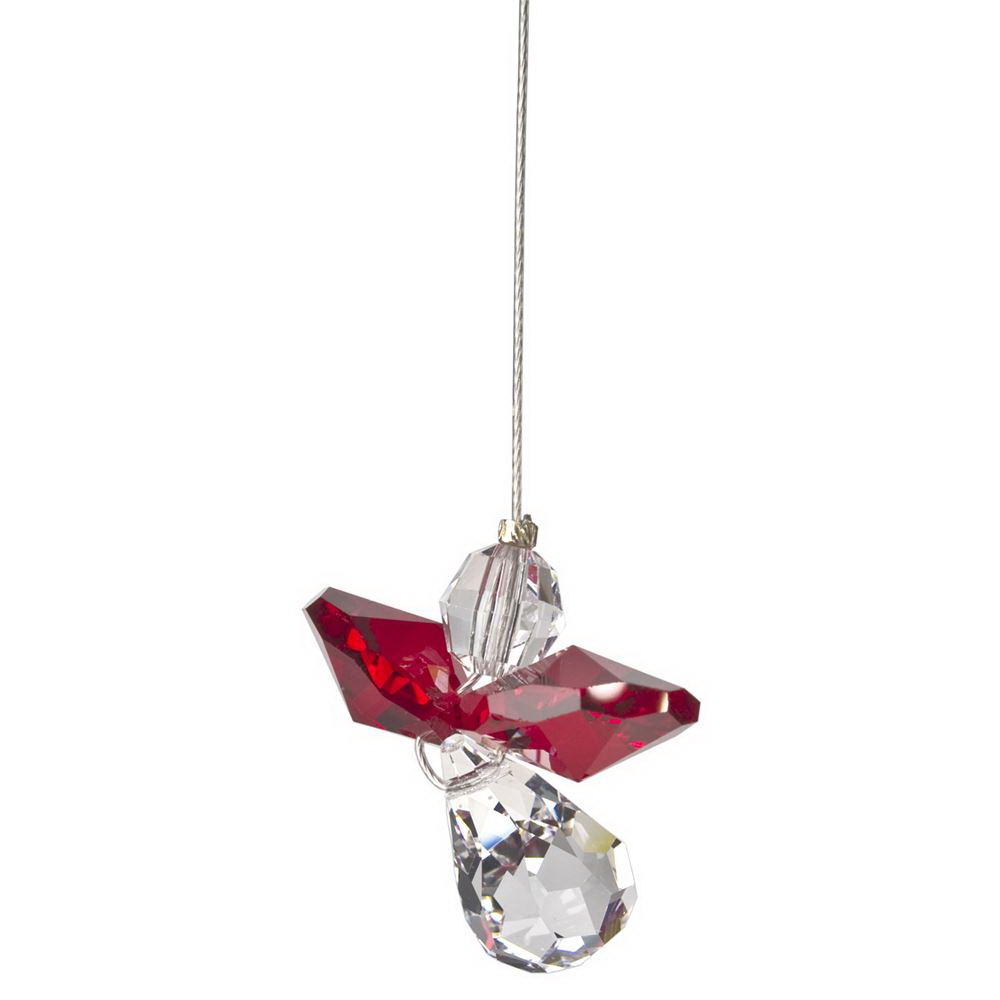 Woodstock Chimes CGGT Crystal Guardian Angel, 6 in L, Garnet, Austrian Crystal
