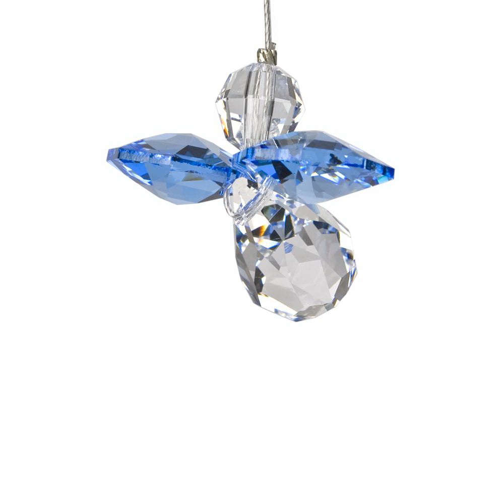Woodstock Chimes CGSA Crystal Guardian Angel, 6 in L, Sapphire, Austrian Crystal