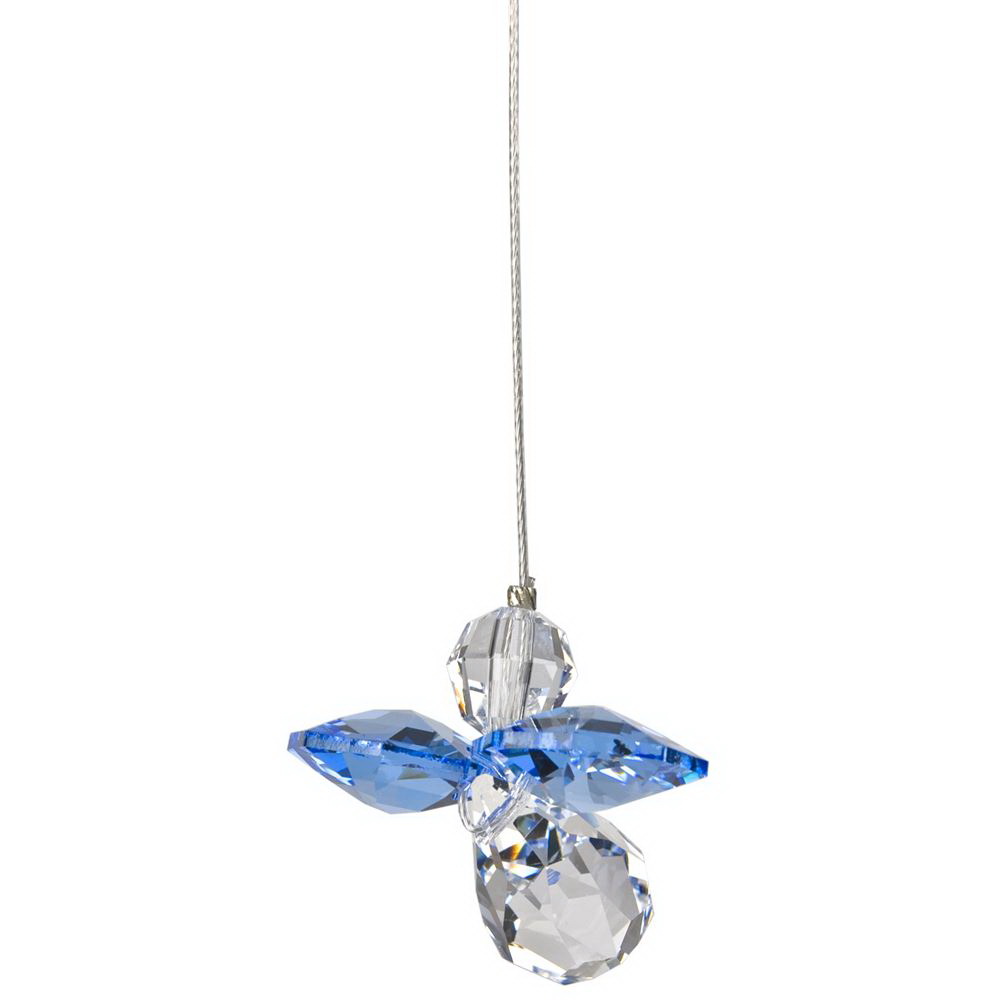 Woodstock Chimes CGSA Crystal Guardian Angel, 6 in L, Sapphire, Austrian Crystal