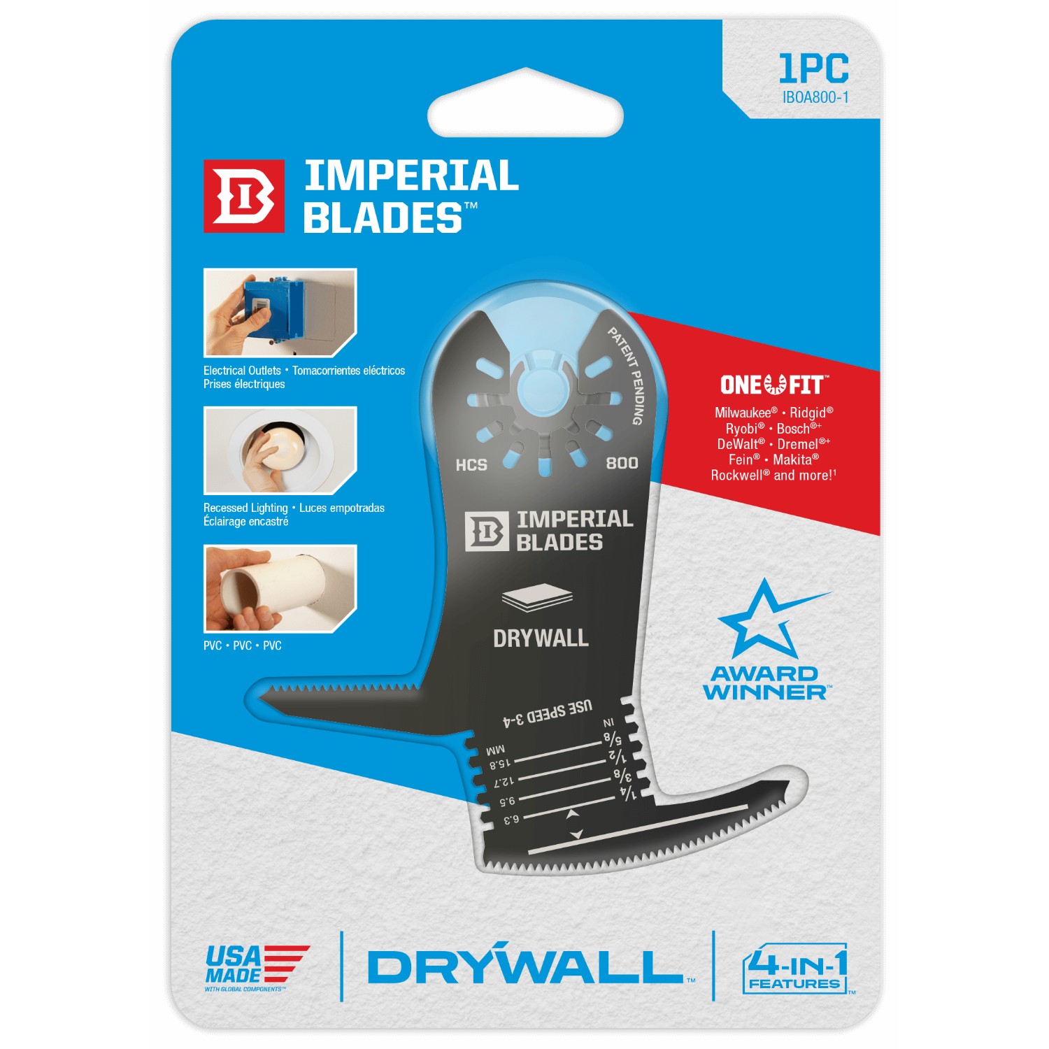 IMPERIAL BLADES ONE FIT IBOA800 4-in-1 Blade, High Carbon Steel - 2