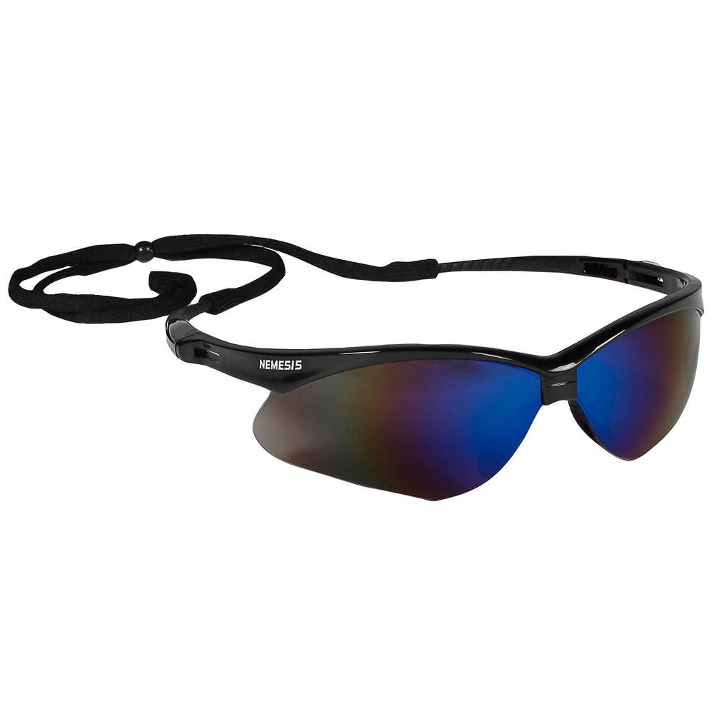 Nemesis Series 14481 Universal Safety Glasses, Unisex, Mirror Lens, Polycarbonate Lens, Wraparound Frame
