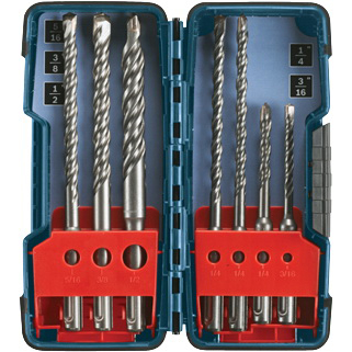 Bosch Bulldog HCK001 Rotary Hammer Bit Set, 7-Piece, Carbide