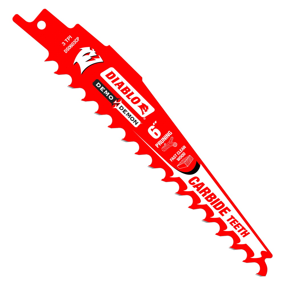 Demo Demon DS0603CP10 Reciprocating Saw Blade, Applicable Materials: Clean Wood, 1 in W, 6 in L, 3 TPI