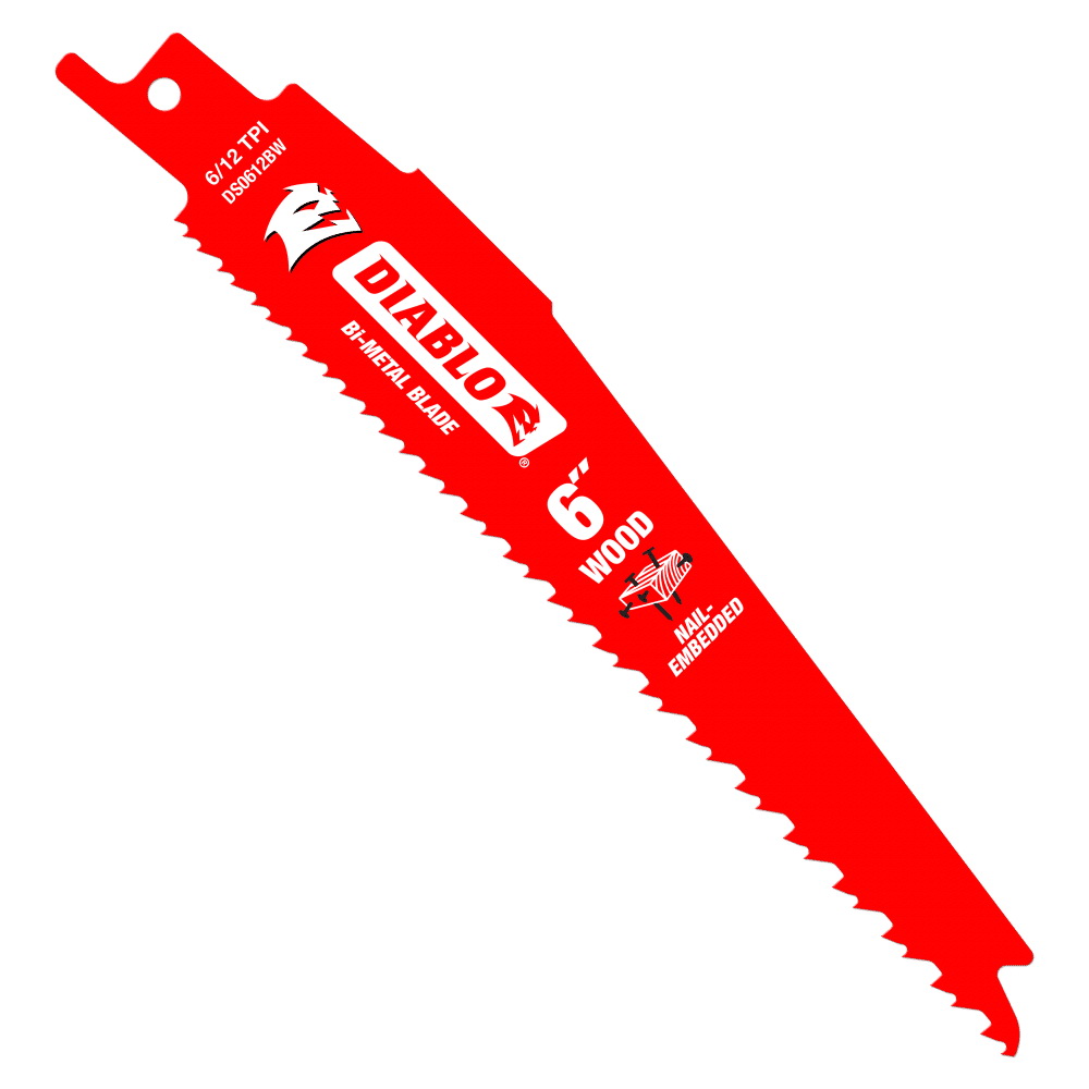 DS0612BW15 Reciprocating Saw Blade, 1 in W, 6 in L, 6, 12 TPI