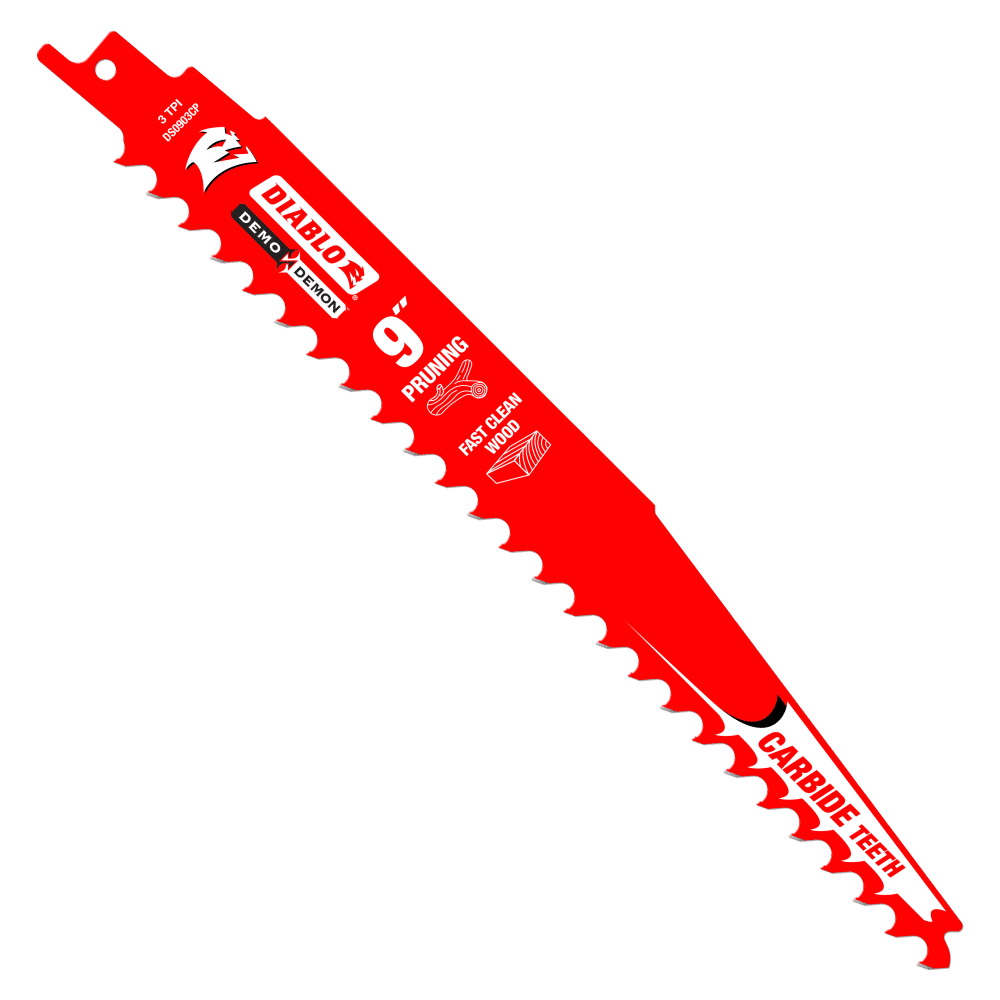 Demo Demon DS0903CP10 Reciprocating Saw Blade, Applicable Materials: Clean Wood, 1 in W, 9 in L, 3 TPI