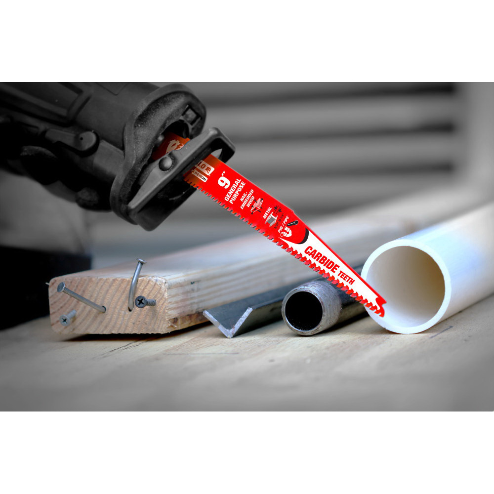 Diablo Demo Demon DS1209CGP10 Reciprocating Saw Blade, 1 in W, 12 in L, 6, 9 TPI, Carbide Cutting Edge