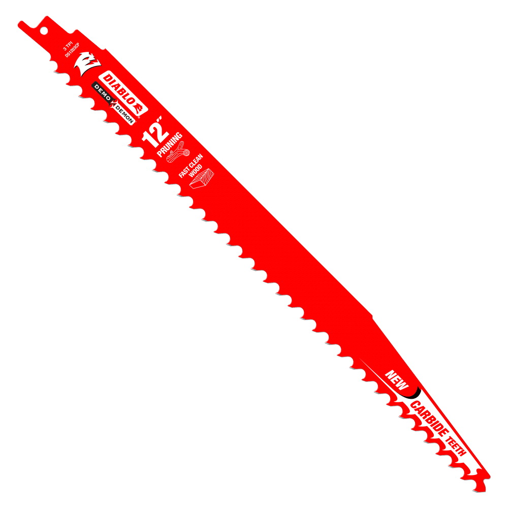 Demo Demon DS1203CP10 Reciprocating Saw Blade, Applicable Materials: Clean Wood, 1 in W, 12 in L, 3 TPI