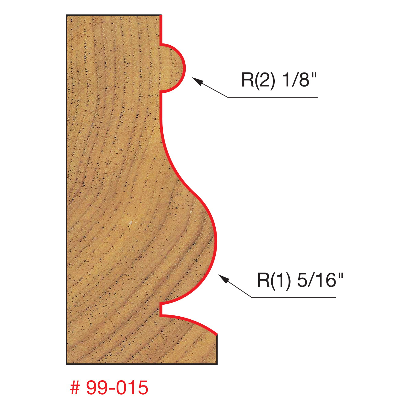 Face Molding Bit, Freud, 1-1/16 in Dia Cutter, 1-1/16 in L Cutting, 3-1/2 in OAL, 1/2 in Dia Shank, 2-Cutter - 2