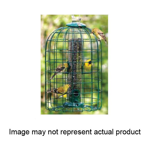 NATUBE3 Cage Tube Feeder, Grid, 1.25 lb, ABS/Metal, Green, 16-1/2 in H