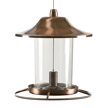 312C Panorama Bird Feeder, Perch, 2 lb, Copper, Antique